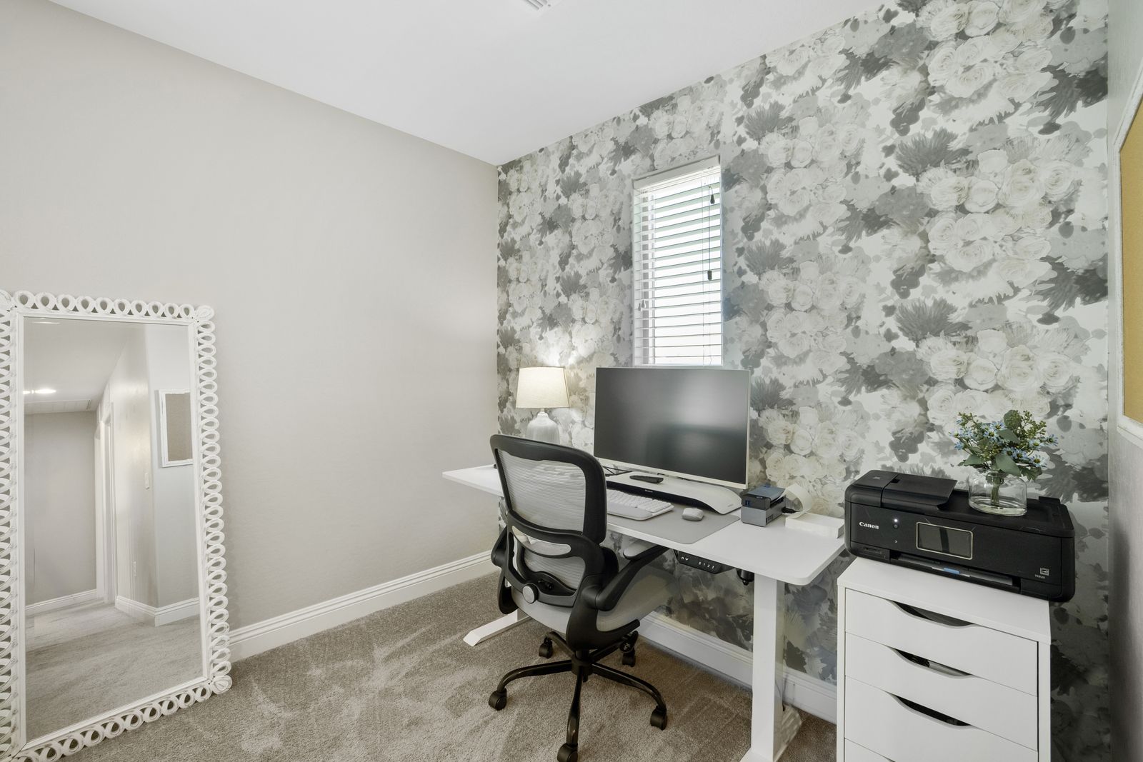 Loft office at the top of the stairs.
